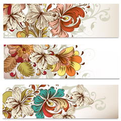 Fototapete - Business cards set with swirls for design
