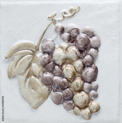 Obraz w ramie background tile of grapes