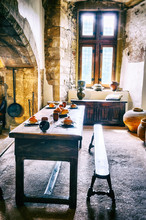 Medieval Kitchen In Old Castle