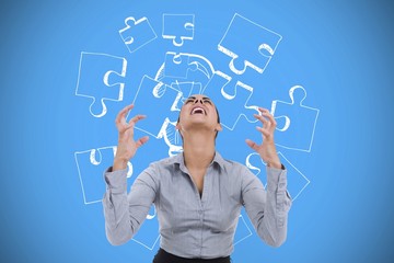 Poster - Composite image of furious businesswoman gesturing