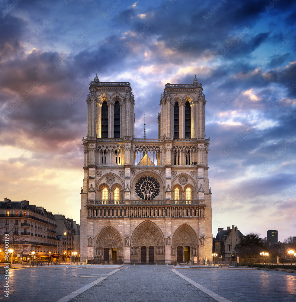 Cathédrale notre-dame de Paris - obrazy, fototapety, plakaty 
