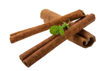 Cinnamon with mint leaf and star-anise