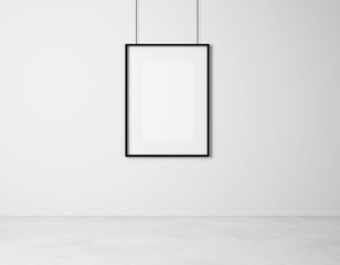 Wall Mural - blank picture frame on a white wall