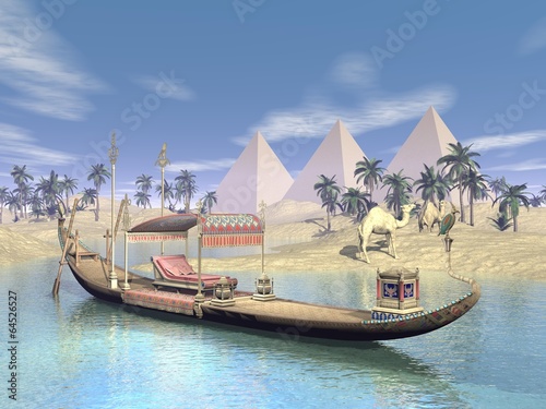 Dekoracja na wymiar  egipska-swieta-barka-z-tronem-renderowanie-3d