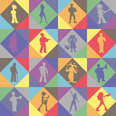 Wall Mural - Vector seamless background. People.