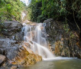  Evergreen forest waterfall in Chanthaburi, Thailand