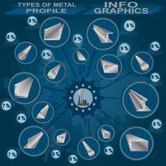 Wall Mural - Types of metal profile, info graphics\