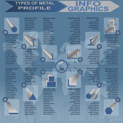 Wall Mural - Types of metal profile, info graphics\