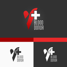 Blood Donation Logo Template. Modern Vector Design