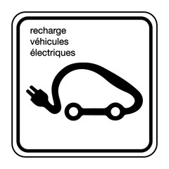 Canvas Print - Logo recharge véhicules électriques.