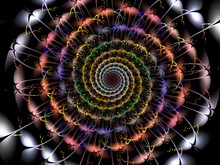 Abstract Fractal Colorful Spiral On The Black Background