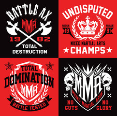 Wall Mural - Mixed martial arts MMA emblems