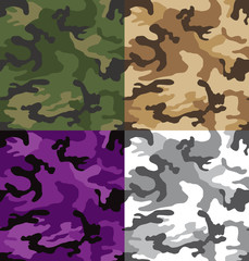 Wall Mural - colored camouflage patterns seamless