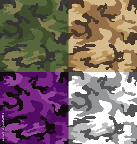 Colored camouflage patterns seamless Stock Vector | Adobe Stock
