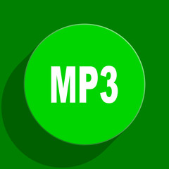 Canvas Print - mp3 green flat icon