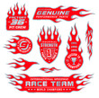 Flame logo emblems set