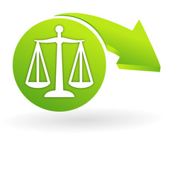 Canvas Print - balance justice sur web symbole vert