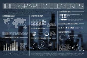 Poster - night transparent vector set of infographic elements