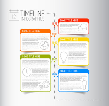 Infographic timeline report template with descriptive bubbles