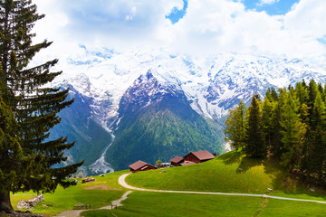 Wall Mural - Picturesque landscape with mountains, Mont Blanc