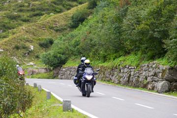 Wall Mural - Motorradfahrer auf der Silvretta-Hochalpenstraße