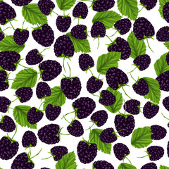 Poster - Blackberry seamless pattern