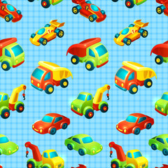 Wall Mural - Transport toy seamless pattern