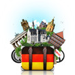 © Zarya Maxim - Germany, german landmarks, travel and retro suitcase
