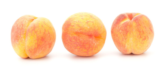 Wall Mural - Ripe peach fruit isolated on white background