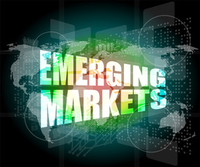 Poster - word emerging marketing on digital touch business screen