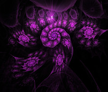 Violet Fractal Background Illustration Colorful On Black Backgro