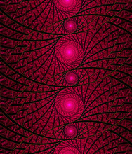 Red Colors Spirals Fractal Illustration