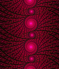 Wall Mural - red colors spirals fractal illustration