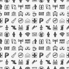 Wall Mural - seamless doodle public sign pattern