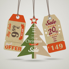 Wall Mural - 3 Vintage Christmas Price Sticker