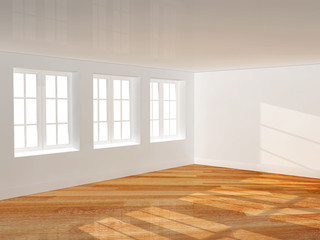 Wall Mural - Empty room with parquet floor