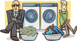 money laundering cartoon illustration