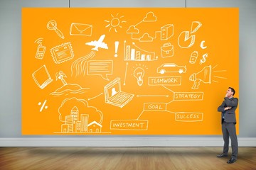 Poster - Composite image of thinking businessman