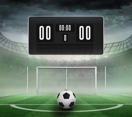 Aufkleber - Black scoreboard with no score and football