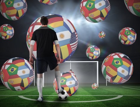 Football player about to take a penalty