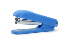 Blue Office Stapler Isolated On A White Background
