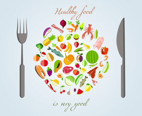 Wall Mural - Healthy food concept