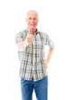 Senior man showing thumbs up gesture