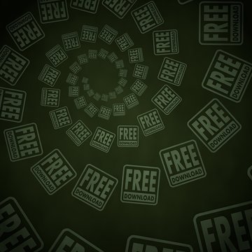 3d graphic of a soft free download label  on vintage background