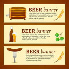 Wall Mural - Beer banner set