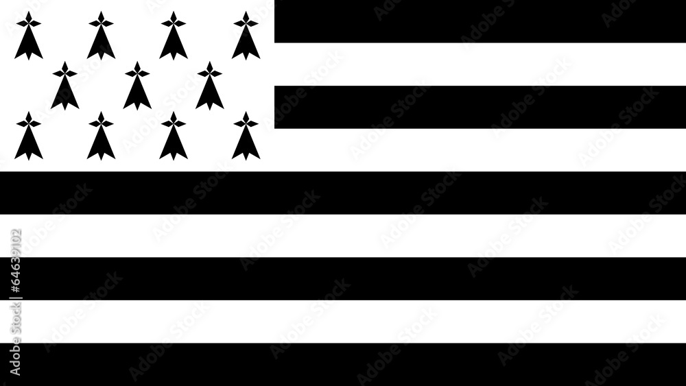 Flag of Brittany - Vector Graphic - obrazy, fototapety, plakaty 