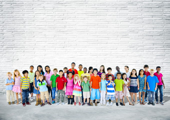 Wall Mural - Group of Multiethnic Happy Children