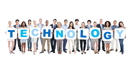 Wall Mural - Business People Holding The Word Technology