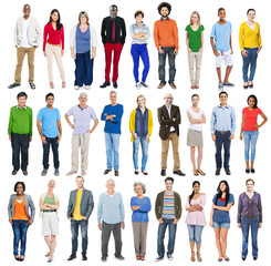 Canvas Print - Group of Multiethnic Diverse Colorful People