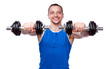 © Drobot Dean - Smiling sports man working out with dumbbells